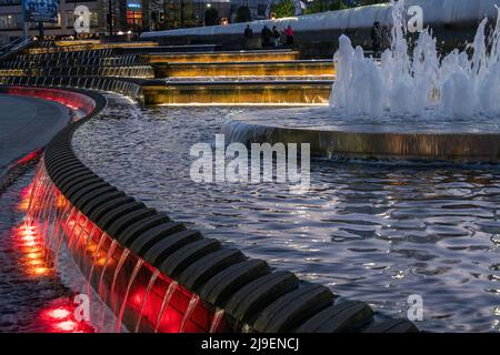 Sheaf Square Sheffield Vor Dem Hauptbahnhof Stockfoto