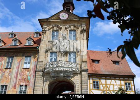 Schönes historisches Gebäude in Bamberg, Deutschland, Bayern, das alte Rathaus Stockfoto