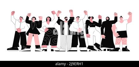 Menschenmenge in einer friedlichen Demonstration Stock Vektor