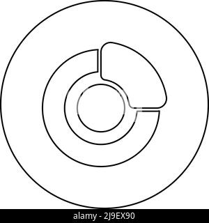 Bremssystem auf Rad Automobil Auto Scheibenbremse hydraulische Trommel Symbol im Kreis rund schwarz Farbe Vektor Abbildung Bild Umriss Kontur Linie dünn Stock Vektor