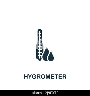 Hygrometer-Symbol. Monochrom einfaches Messsymbol für Vorlagen, Webdesign und Infografiken Stock Vektor