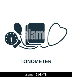 Tonometer-Symbol. Monochrom einfaches Messsymbol für Vorlagen, Webdesign und Infografiken Stock Vektor