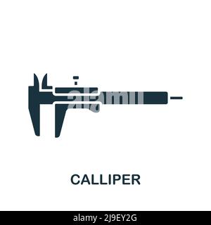 Caliper-Symbol. Monochrom einfaches Messsymbol für Vorlagen, Webdesign und Infografiken Stock Vektor