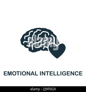 Symbol für emotionale Intelligenz. Monochromes, einfaches Persönlichkeitssymbol für Vorlagen, Webdesign und Infografiken Stock Vektor