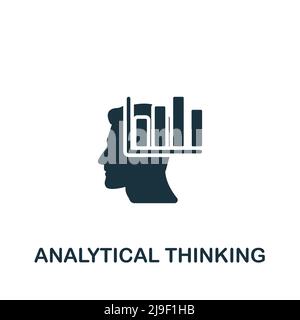 Symbol für analytisches Denken. Monochromes, einfaches Persönlichkeitssymbol für Vorlagen, Webdesign und Infografiken Stock Vektor