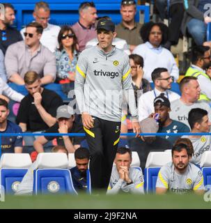 London, Großbritannien. 22.. Mai 2022. 22. Mai 2022 - Chelsea gegen Watford - Premier League - Stamford Bridge Chelsea-Manager Thomas Tuchel während des Spiels der Premier League auf Stamford Bridge. Bildnachweis: Kredit: Mark Pain/Alamy Live Nachrichten Stockfoto