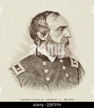 Amerikanischer Bürgerkrieg. Porträt des Unionsgenerals George Gordon Meade, Offizier der US-Armee und Kommandeur der Armee des Potomac Stockfoto