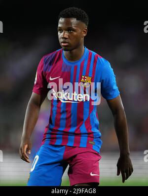 Barcelona, Spanien. 22.. Mai 2022. Während des La Liga-Spiels zwischen FC Barcelona und Villarreal CF spielte am 22. Mai 2022 im Camp Nou Stadium in Barcelona, Spanien. (Foto von Pressinphoto / Icon Sport) Credit: PRESSINPHOTO SPORTS AGENCY/Alamy Live News Stockfoto