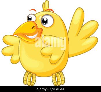 Vogel mit gelber Feder Illustration Stock Vektor