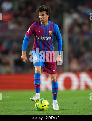 Barcelona, Spanien. 22.. Mai 2022. Riqui Puig vom FC Barcelona während des La Liga-Spiels zwischen dem FC Barcelona und Villarreal CF spielte am 22. Mai 2022 im Camp Nou Stadium in Barcelona, Spanien. (Foto von Pressinphoto / Icon Sport) Credit: PRESSINPHOTO SPORTS AGENCY/Alamy Live News Stockfoto