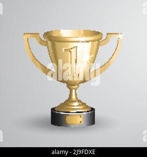 Realistische Vektor-Illustration der goldenen Meisterschaft Trophäe, Tasse Stock Vektor