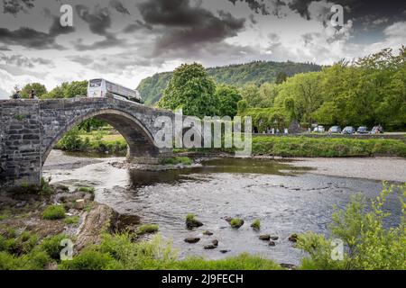 Pont Fawr (Llanrwst Bridge) River Conwy, Llanrwst, Conwy, Wales, Großbritannien Stockfoto