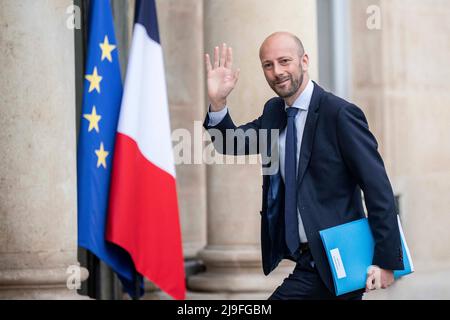 The Elysee Presidential Palace in Paris, 23. Mai 2022. Am 23. Mai 2022 trifft der französische Minister Stanislas Guerini zum ersten minister des rates im Pariser Elysee-Palast ein. Foto von Eliot Blondt/ABACAPRESS.COM Stockfoto