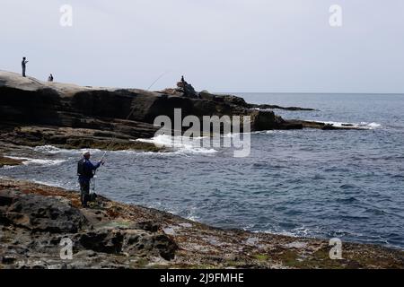 kansai, japan, 2022/02/05 , das Senjojiki Rock Plateau im Yoshino-Kumano Nationalpark (Yoshino-Kumano Kokuritsu Kōen) ist ein Nationalpark mit Sever Stockfoto