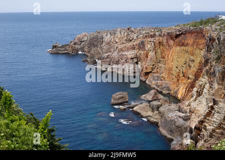 kansai, japan, 2022/02/05 , das Senjojiki Rock Plateau im Yoshino-Kumano Nationalpark (Yoshino-Kumano Kokuritsu Kōen) ist ein Nationalpark mit Sever Stockfoto