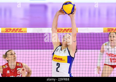 Florenz, Italien. 22.. Mai 2022. (Italien) während des Testmatches - Frauen Italien gegen Frauen Bulgarien, Volleyball-Testspiel in Florenz, Italien, Mai 22 2022 Quelle: Independent Photo Agency/Alamy Live News Stockfoto