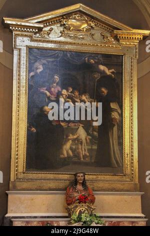 Bologna, Italien. Gemälde in der römisch-katholischen Kirche San Benedetto (12.. Jh.). Stockfoto