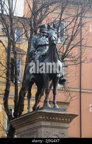 Bologna, Italien. Denkmal für General Giuseppe Garibaldi, Führer bei der Gründung des Königreichs Italien. Stockfoto