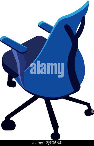 Blaues Symbol für Gamer-Stuhl-Technologie Stock Vektor