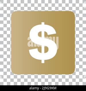 Dollarzeichen-Symbol in einer goldenen Box. Bearbeitbarer Vektor. Stock Vektor