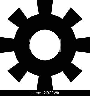 Einfaches Symbol für die Silhouette des Getriebes. Vektor. Eine Abbildung, die für Einstellungen und Systeme verwendet werden kann. Bearbeitbarer Vektor. Stock Vektor