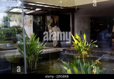 Indonesien. 10.. Mai 2022. Der Inselstaat Indonesien öffnet sich nach langen Covid-19-Sperren für den Tourismus. Rimba Hotel in Bali. 5/2022 Bali, Indonesien. (Foto von Ted Soqui/SIPA) Quelle: SIPA USA/Alamy Live News Stockfoto