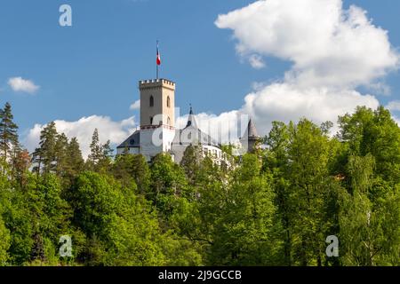 Schloss Rozmberk - Schloss Rosenberg - in Südböhmen, Rozmberk nad Vltavou, Tschechische Republik Stockfoto