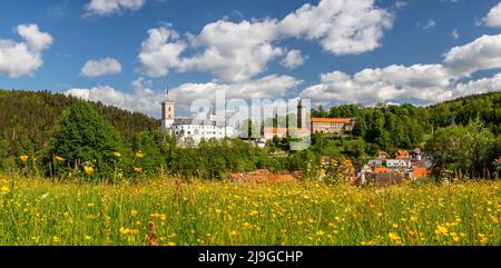 Schloss Rozmberk - Schloss Rosenberg - in Südböhmen, Rozmberk nad Vltavou, Tschechische Republik Stockfoto