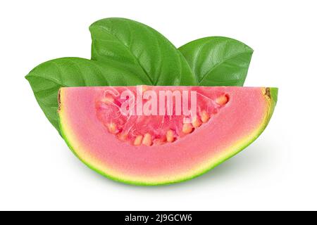 Guava Frucht isoliert auf weißem Hintergrund mit Clipping-Pfad und Volle Schärfentiefe Stockfoto