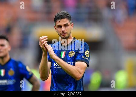 Mailand, Italien. 22.. Mai 2022. Andrea Ranocchia (13) von Inter sah nach der Serie Ein Spiel zwischen Inter und Sampdoria bei Giuseppe Meazza in Mailand. (Foto: Gonzales Photo/Alamy Live News Stockfoto