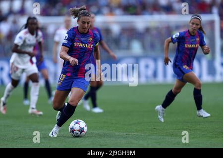 Alexia Putellas vom FC Barcelona kontrolliert den Ball während des UEFA Women's Champions League-Finales zwischen dem FC Barcelona und Olympique Lyon am 21. Mai 2022 in Turin, Italien. Stockfoto