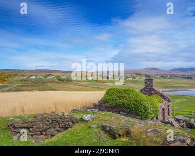 Verlassene Hütte in der Nähe von Achiltibuie in Ross und Cromarty, Highland, Schottland Stockfoto