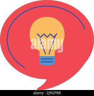 Lampe leuchtet in Sprechblasensymbol Stock Vektor