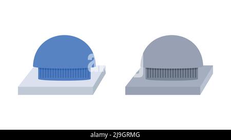 Abbildung eines elektrischen Lüfters oder Ventilatorvektors auf weißem Hintergrund. Stock Vektor