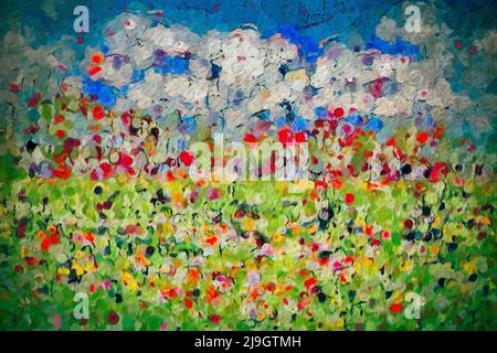 ABSTRAKTE KUNST: Floraler Tanz Stockfoto
