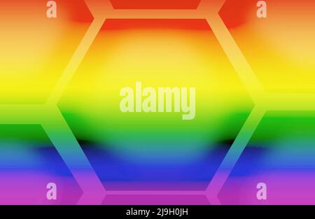 Gradient Rainbow-color 3D Hexagon-Form Muster für abstrakten Hintergrund Stockfoto