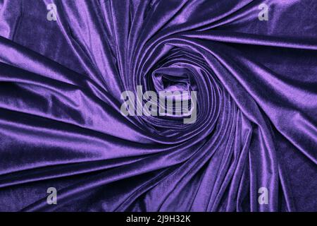 Luxuriöser Stoffhintergrund aus Samt, Velours-Stoff in trendiger Farbe Stockfoto