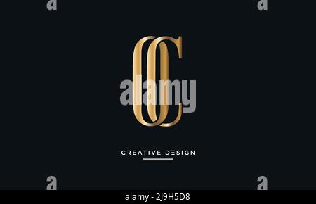 Alphabet Letters OC, CO Abstract Logo Vector Template Stock Vektor