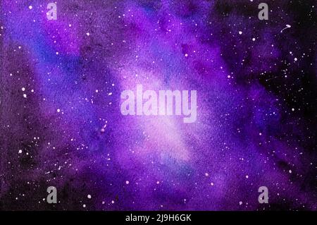 Aquarell Hintergrund Himmel lila abstraktes Design Licht Stockfoto