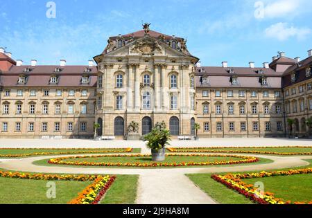 Schloss Weißenstein, eine palastartige Residenz in Pommersfelden, entworfen für Lothar Franz von Schönborn, Fürstbischof von Bamberg und Erzbischof von Mainz Stockfoto