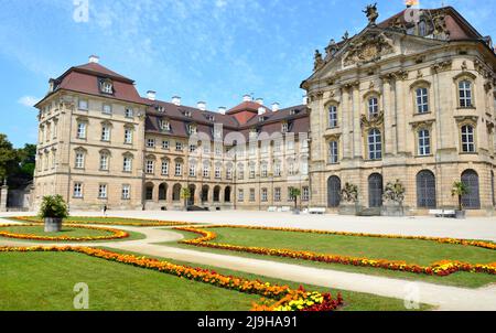 Schloss Weißenstein, eine palastartige Residenz in Pommersfelden, entworfen für Lothar Franz von Schönborn, Fürstbischof von Bamberg und Erzbischof von Mainz Stockfoto