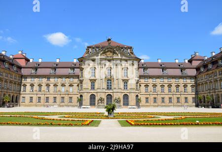 Schloss Weißenstein, eine palastartige Residenz in Pommersfelden, entworfen für Lothar Franz von Schönborn, Fürstbischof von Bamberg und Erzbischof von Mainz Stockfoto