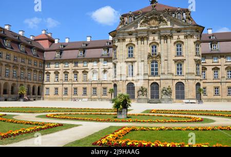 Schloss Weißenstein, eine palastartige Residenz in Pommersfelden, entworfen für Lothar Franz von Schönborn, Fürstbischof von Bamberg und Erzbischof von Mainz Stockfoto