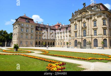 Schloss Weißenstein, eine palastartige Residenz in Pommersfelden, entworfen für Lothar Franz von Schönborn, Fürstbischof von Bamberg und Erzbischof von Mainz Stockfoto