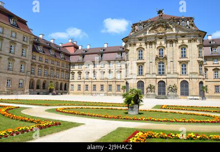 Schloss Weißenstein, eine palastartige Residenz in Pommersfelden, entworfen für Lothar Franz von Schönborn, Fürstbischof von Bamberg und Erzbischof von Mainz Stockfoto