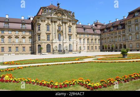 Schloss Weißenstein, eine palastartige Residenz in Pommersfelden, entworfen für Lothar Franz von Schönborn, Fürstbischof von Bamberg und Erzbischof von Mainz Stockfoto