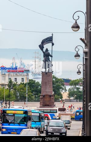 Wladiwostok, Russland - 27. Juli 2015: Denkmal für die Kämpfer für die Sowjetmacht in Wladiwostok. Stockfoto