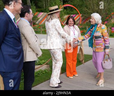 Prinzessin Alexandra bei einem Besuch von Mitgliedern der königlichen Familie zur RHS Chelsea Flower Show 2022 im Royal Hospital Chelsea in London. Bilddatum: Montag, 23. Mai 2022. Stockfoto