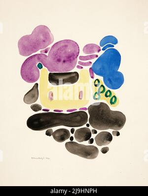 Kunst von David Kakabadzé - Abstraktion basierend auf Blumenformen, V (1921) Stockfoto