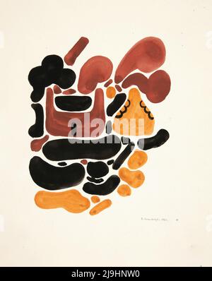 Kunst von David Kakabadzé - Abstraktion basierend auf Blumenformen, II (1921) Stockfoto